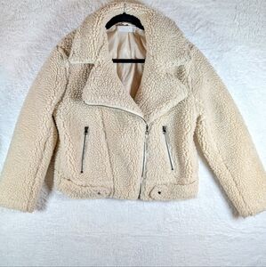 Astr‎ Cream Shearling Teddy Jacket Oversize